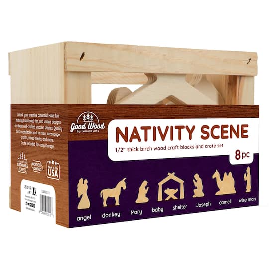 Good Wood by Leisure Arts&#xAE; Nativity Scene Crate Set